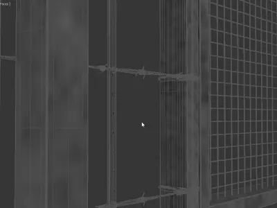 Barbed wire set 3D model