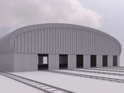 railway workshop 3D model