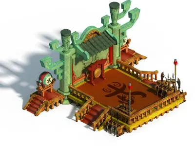 Game Gang Building - Martial Arts station 02 3D model