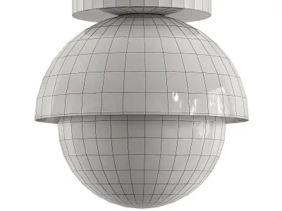 howes light flush mount in polished nickel and gold 3D model