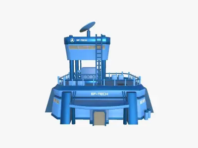 SciFi Facility B03 Blue - Sci Fi Exterior Design Low-poly 3D model