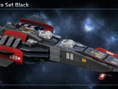 Spaceship Rackham Pirate Light Cruiser Low-poly 3D model