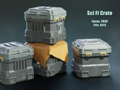 Scifi Crate Low-poly 3D model get
