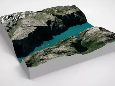 Mountain landscape Kjerag Norway 3D model