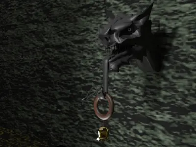 Door bell with sculpted dragon head Free 3D model