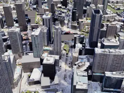 A Typical Urban City With Streets High Rising and Sky Scrappers 3D model