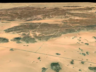 Mecca and the Red Sea coast of Saudi Arabia - tile n21 e43 3D model