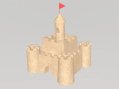 Stylized Sandcastle 3D model