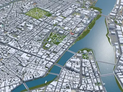 Recife Brazil 30km Low-poly 3D model