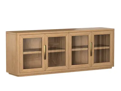 BRETON GLASS 4-DOOR MEDIA CONSOLE 3D model