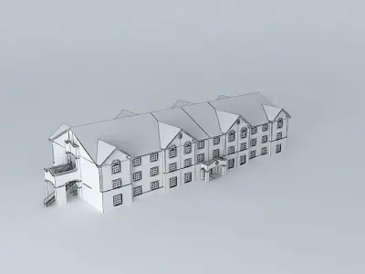 Apartments residential building Free 3D model