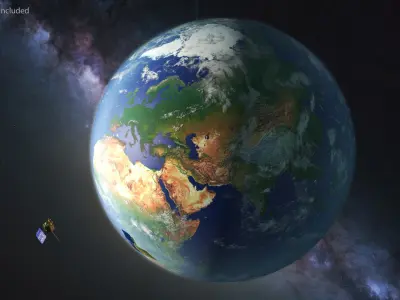  Fengyun 4A Satellite with Planet Earth 