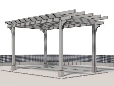 Wooden Pergola Free 3D model