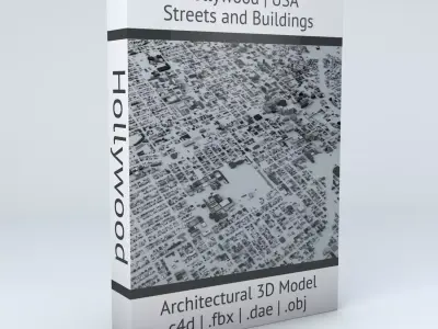 Hollywood in LA Streets and Buildings 3D model