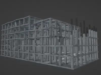 Abandoned Building Low-poly 3D model