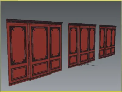 Wall Molding 20 Boiserie Classic Panels Low-poly 3D model