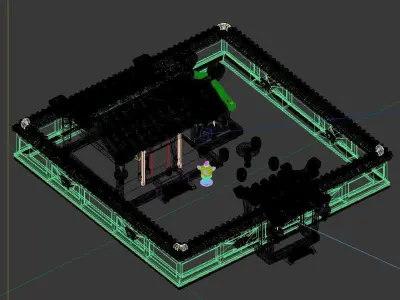 Cartoon architecture  Cartoon Courtyard 3D model