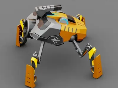 Combat Droid rigged 3D model get