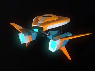 Gameready Stylize Spaceship  Low-poly 3D model