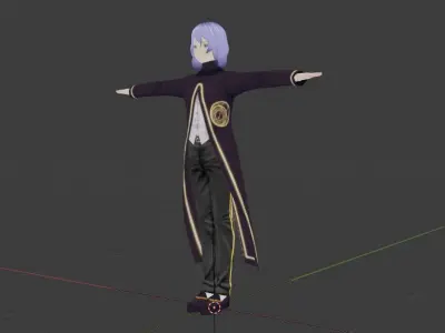 SciFi 3d anime kawaii boy character c28 Low-poly 3D model