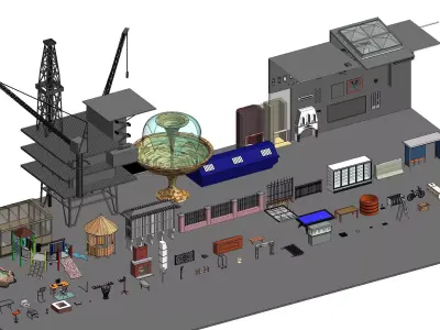 Outdoor Furniture Revit Family Parameter 3D model