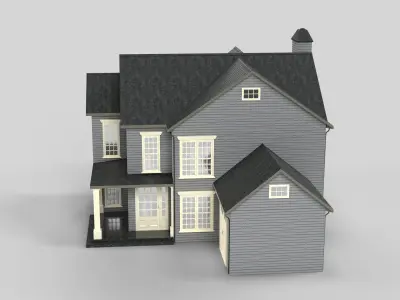 British House Design 02T2 Low-poly 3D model