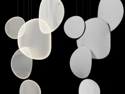 iiii 09 led fabric pendant lamp Low-poly 3D model