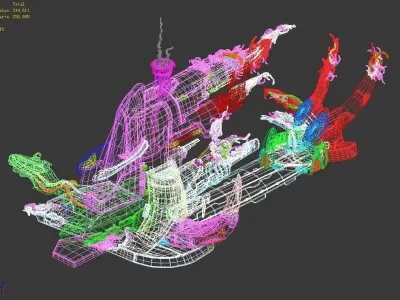 High temperature melting - object debris 06 3D model