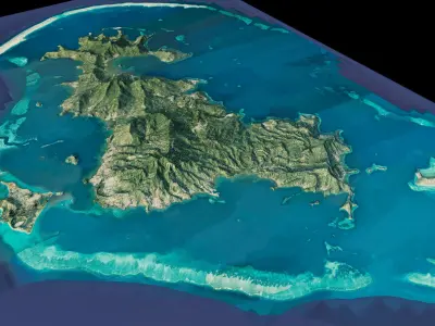 Mayotte islands 3d model terrain Low-poly 3D model