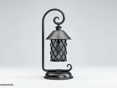 Antique Hanging Street Lantern Low-poly 3D model