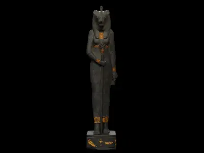Statue of Bastet Low-poly 3D model