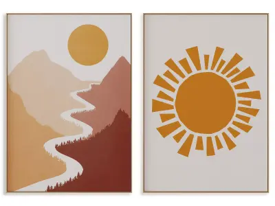Abstract Painting Frame set 3D model 543