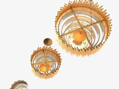 Modern Metal chandelier in 3 model  3D model