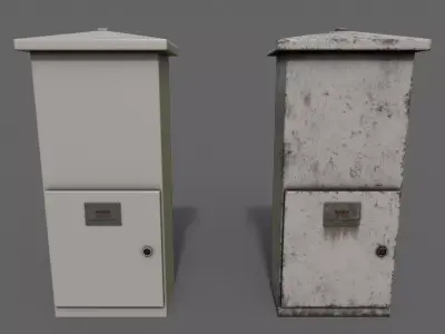 PBR Electric Box LightGrey V4 Low-poly 3D model