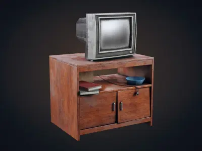 Old TV Low-poly 3D model