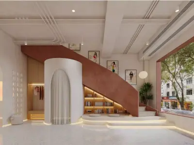 yoga room Low-poly 3D model