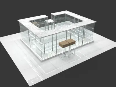 Concession stand kiosk shop 3D model