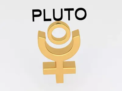 astrological sign solar system PLUTO 3D model