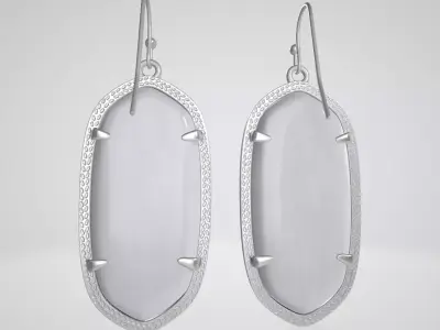 Kendra Scott Elle Slate Iridescent Earrings Low-poly 3D model