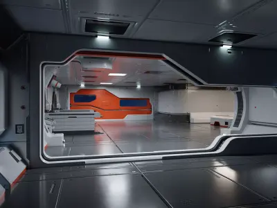 Moon Base Scan Room Low-poly 3D model