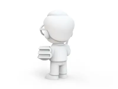 Teacher Cartoon Character 3D Model for Classroom Themes 3D print model