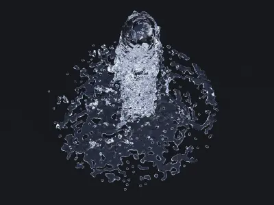 Two Animated Fountains  3D model