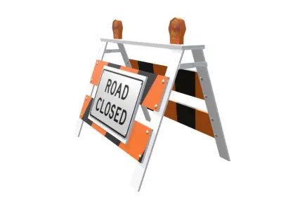 Road Barrier Low-poly 3D model