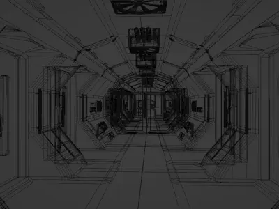 Koridor space schip 3D model