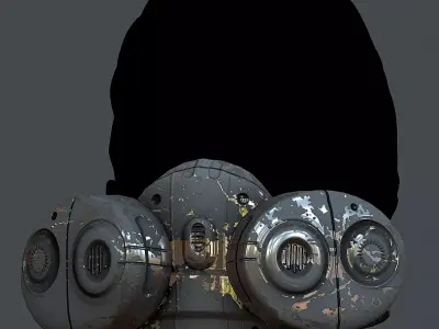 Gas mask helmet 3d model scifi Low-poly  Low-poly 3D model