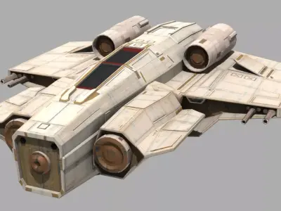 Deep Space Fighter Low-poly 3D model