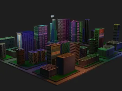 Night City Argentina Low-poly 3D model