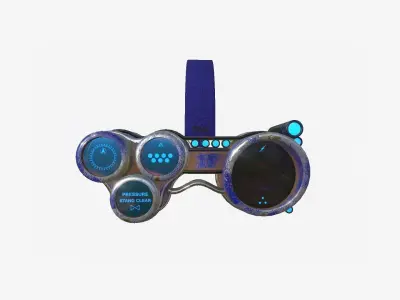 SciFi Glasses J10 Blue - Character Design Fashion Low-poly 3D model