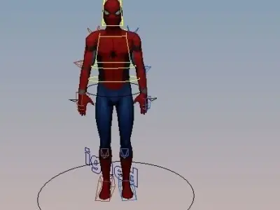 Spiderman Captain America Civil War Rigged Low-poly 3D model