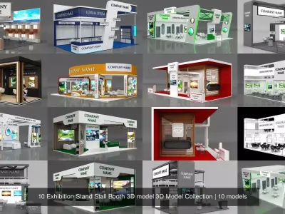 10 Exhibition Stand Stall Booth 3D model 3D Model Collection 3D Model Pack 3